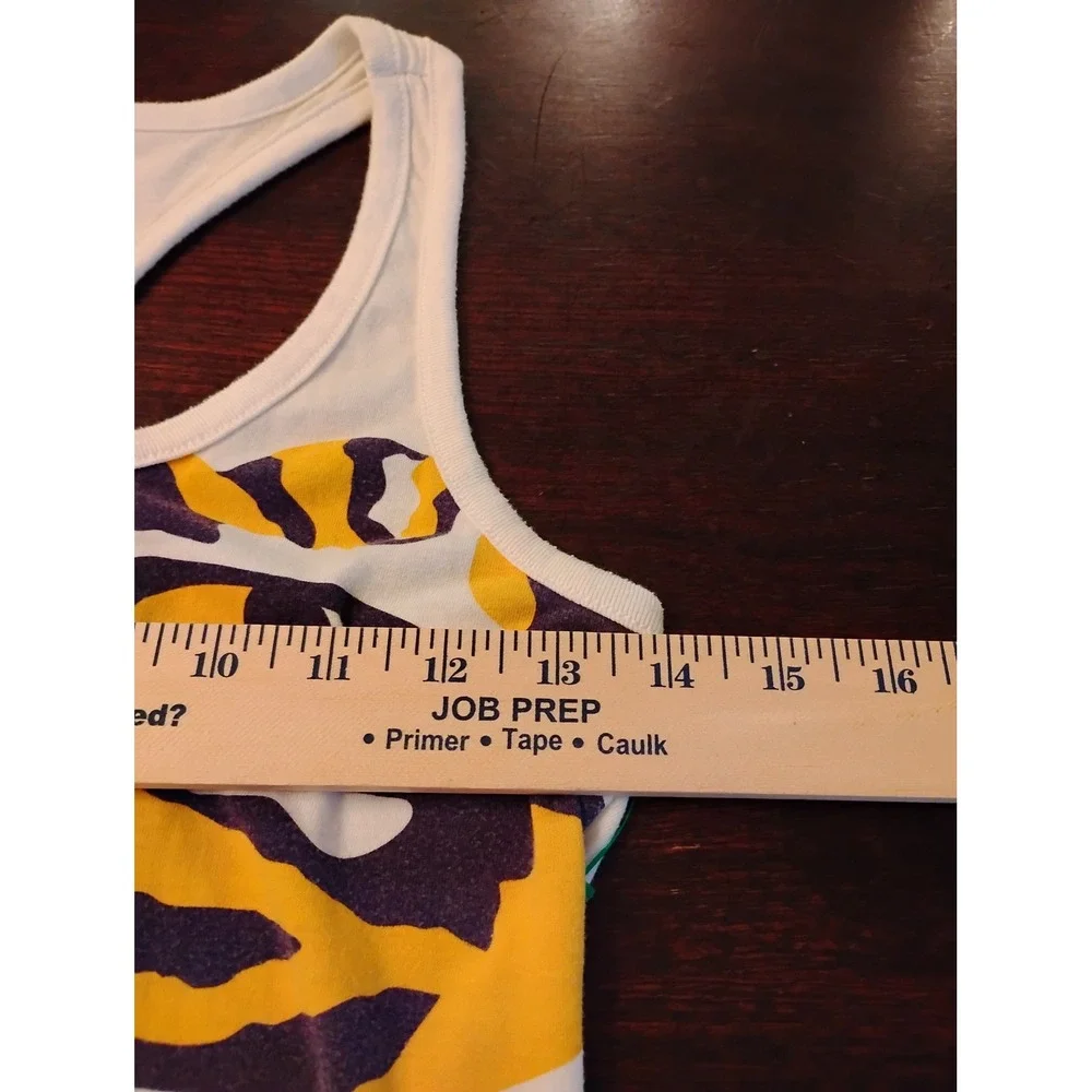 Nike LSU Tigers Women White Racerback Tank Top Slim Fit Purple Gold Small